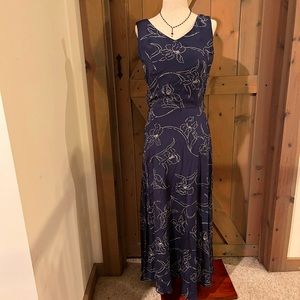 The J Peterman and company, Petite , 100 silk Maxi Dress